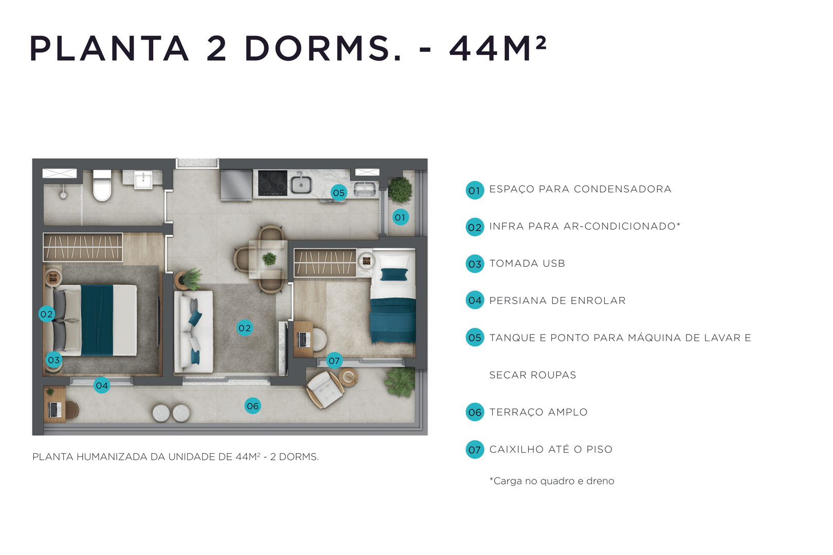 Apartamento à venda com 44m², 2 quartos sem vaga - 25