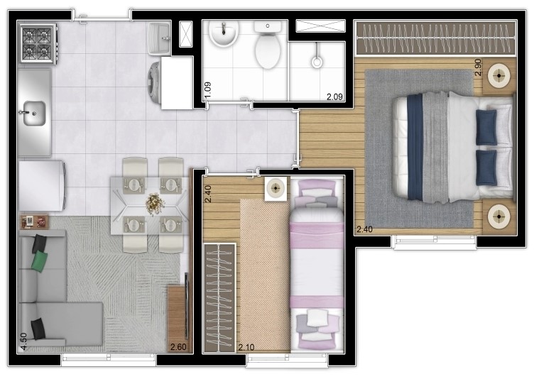 Apartamento à venda com 32m², 2 quartos sem vaga - 13