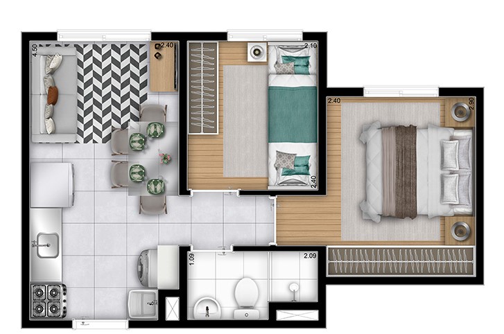 Apartamento à venda com 31m², 2 quartos sem vaga - 13