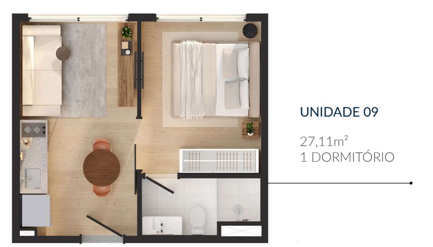 Apartamento à venda com 27m², 1 quarto sem vaga - 13
