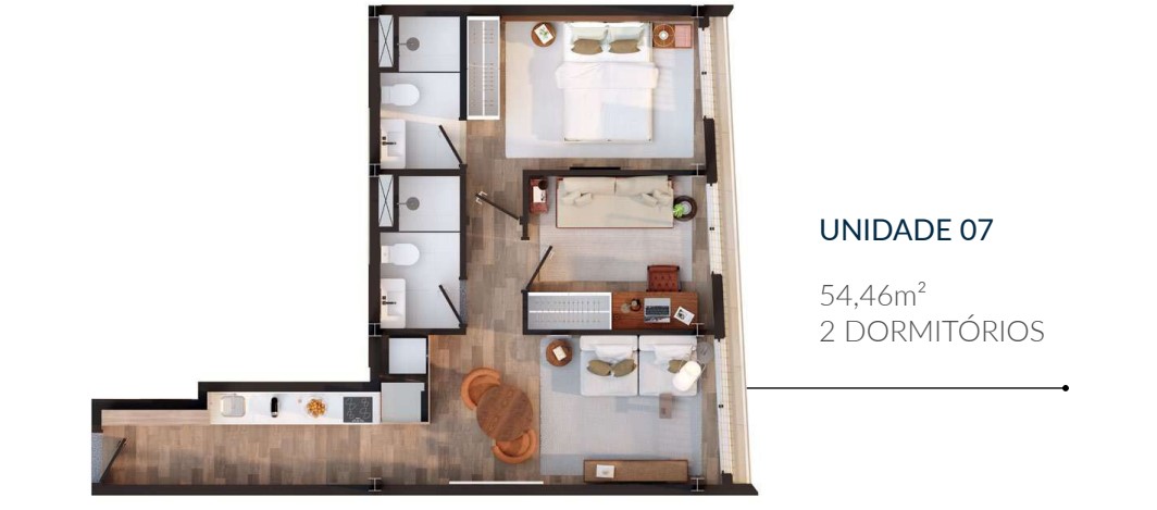 Apartamento à venda com 54m², 2 quartos sem vaga - 13