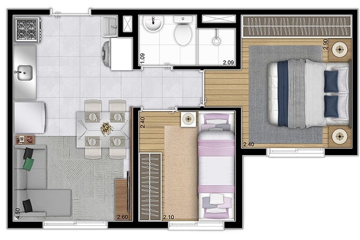 Apartamento à venda com 32m², 2 quartos com vaga - 15