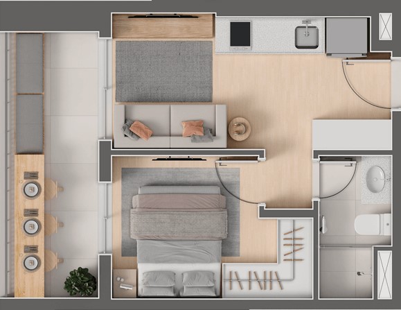 Apartamento à venda com 33m², 1 quarto sem vaga - 25