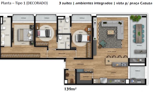 Apartamento à venda com 139m², 3 quartos com vaga - 10