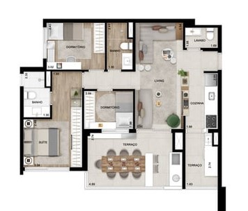 Apartamento à venda com 85m², 3 quartos com vaga - 24