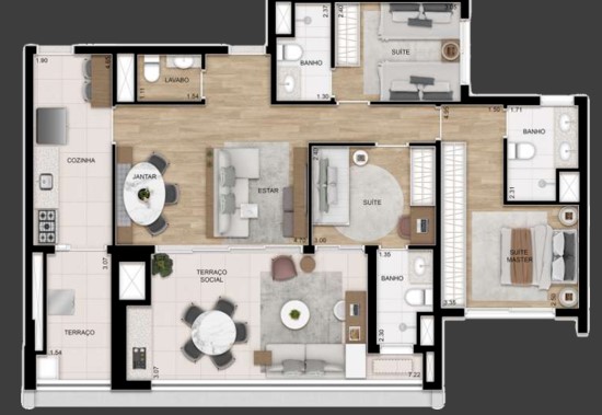Apartamento à venda com 109m², 3 quartos com vaga - 32