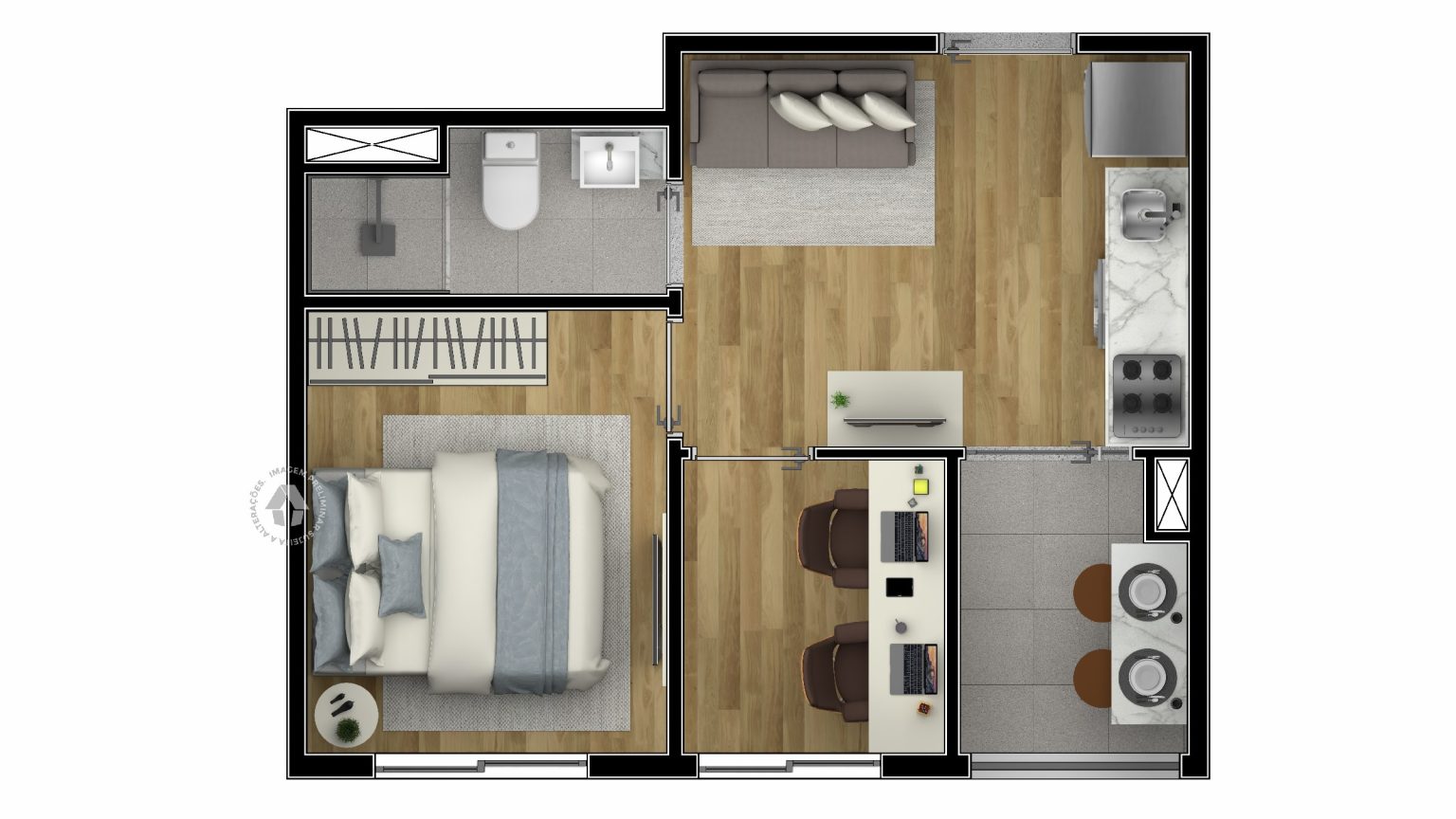 Apartamento à venda com 28m², 1 quarto sem vaga - 20