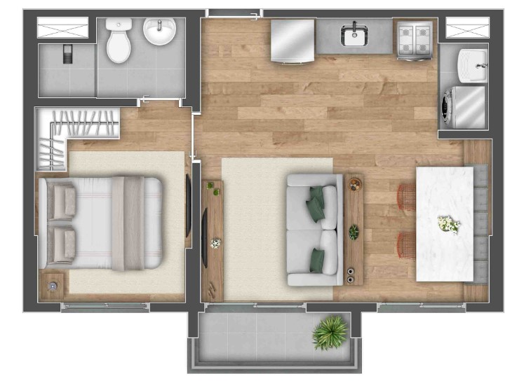 Apartamento à venda com 37m², 1 quarto sem vaga - 19