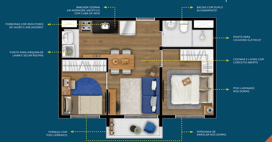 Apartamento à venda com 37m², 2 quartos com vaga - 19