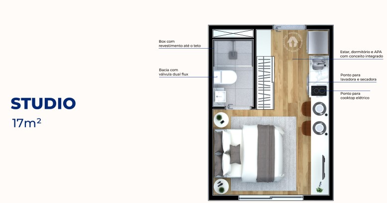 Studio à venda com 17m², 0 quartos sem vaga - 14
