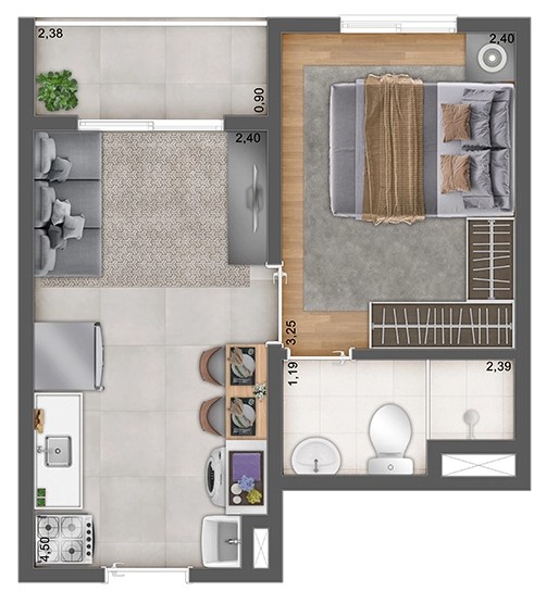 Apartamento à venda com 27m², 1 quarto sem vaga - 19
