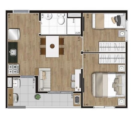Apartamento à venda com 38m², 2 quartos sem vaga - 27