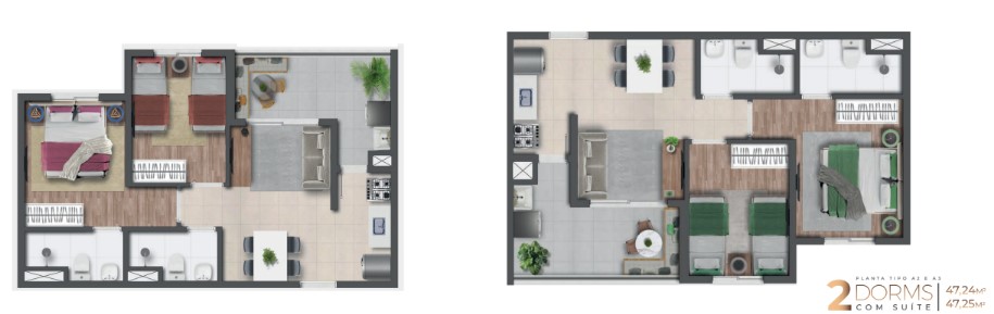 Apartamento à venda com 47m², 2 quartos sem vaga - 29