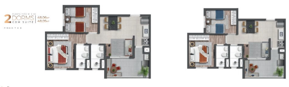 Apartamento à venda com 47m², 2 quartos com vaga - 29
