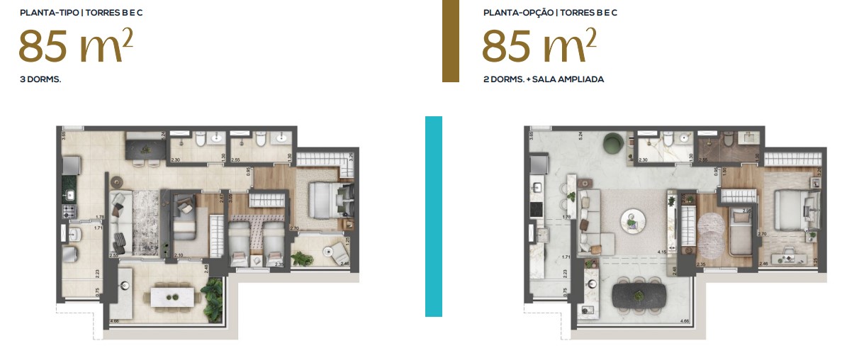 Apartamento à venda com 85m², 3 quartos com vaga - 32