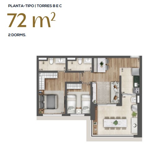 Apartamento à venda com 72m², 2 quartos com vaga - 32