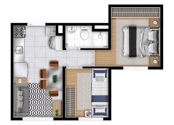 Apartamento à venda com 31m², 2 quartos sem vaga - 16