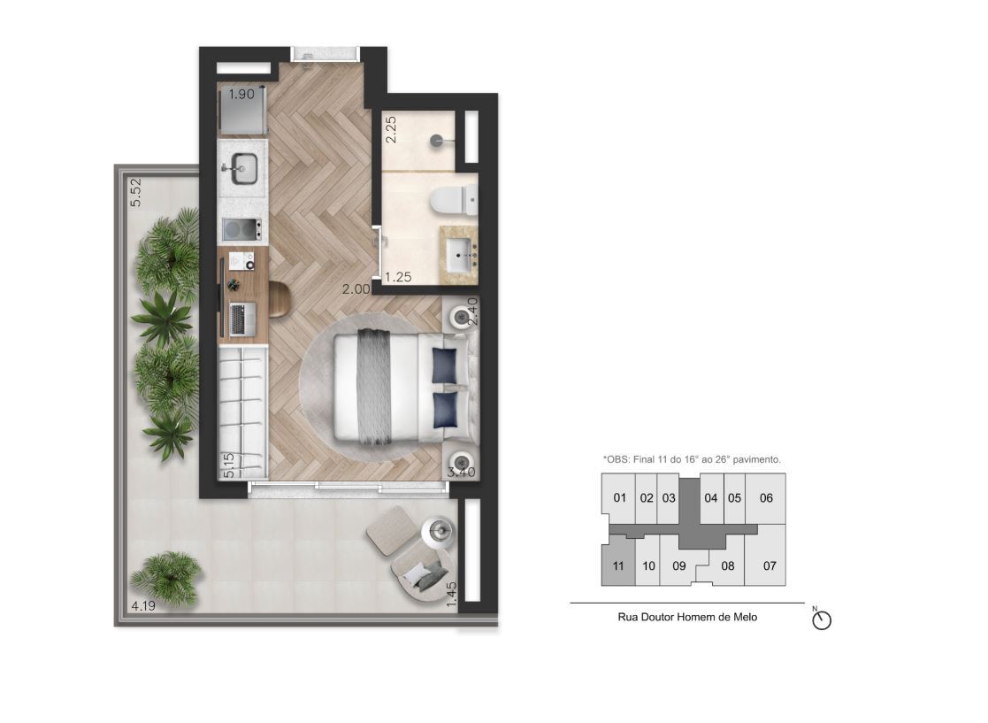 Studio à venda com 37m², 0 quartos sem vaga - 18