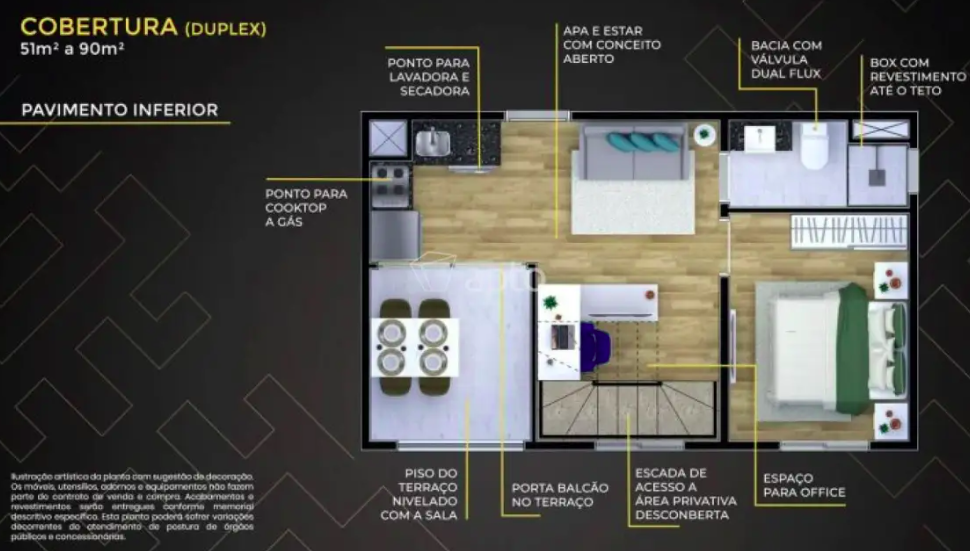 Apartamento à venda com 58m², 1 quarto sem vaga - 23