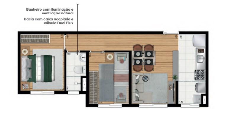 Apartamento à venda com 40m², 2 quartos com vaga - 22