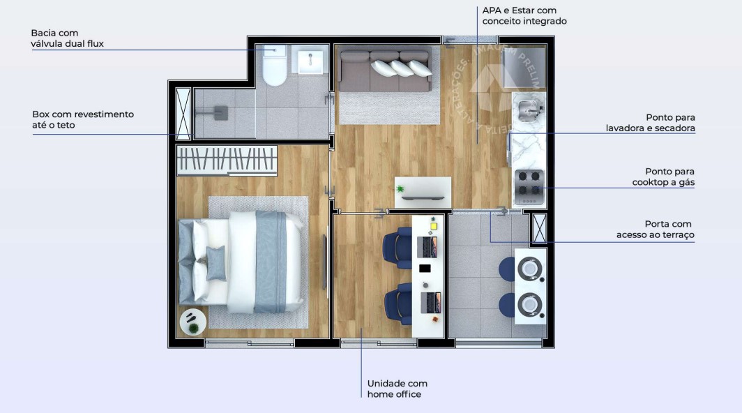 Apartamento à venda com 29m², 1 quarto sem vaga - 21