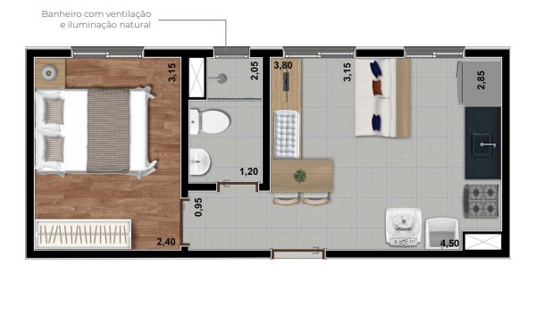 Apartamento à venda com 27m², 1 quarto sem vaga - 20
