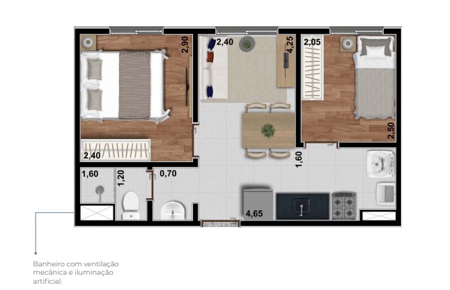 Apartamento à venda com 33m², 2 quartos sem vaga - 20