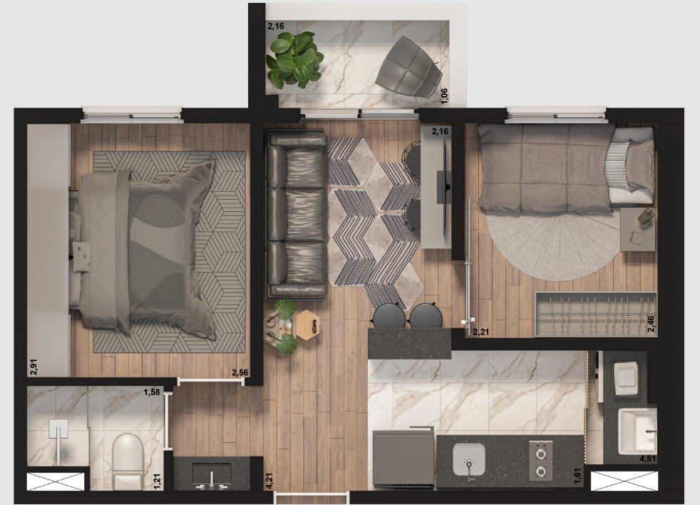 Apartamento à venda com 32m², 2 quartos sem vaga - 17