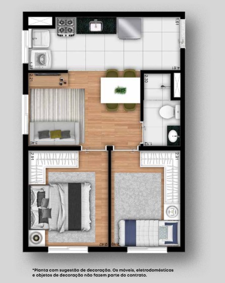Apartamento à venda com 32m², 2 quartos sem vaga - 12