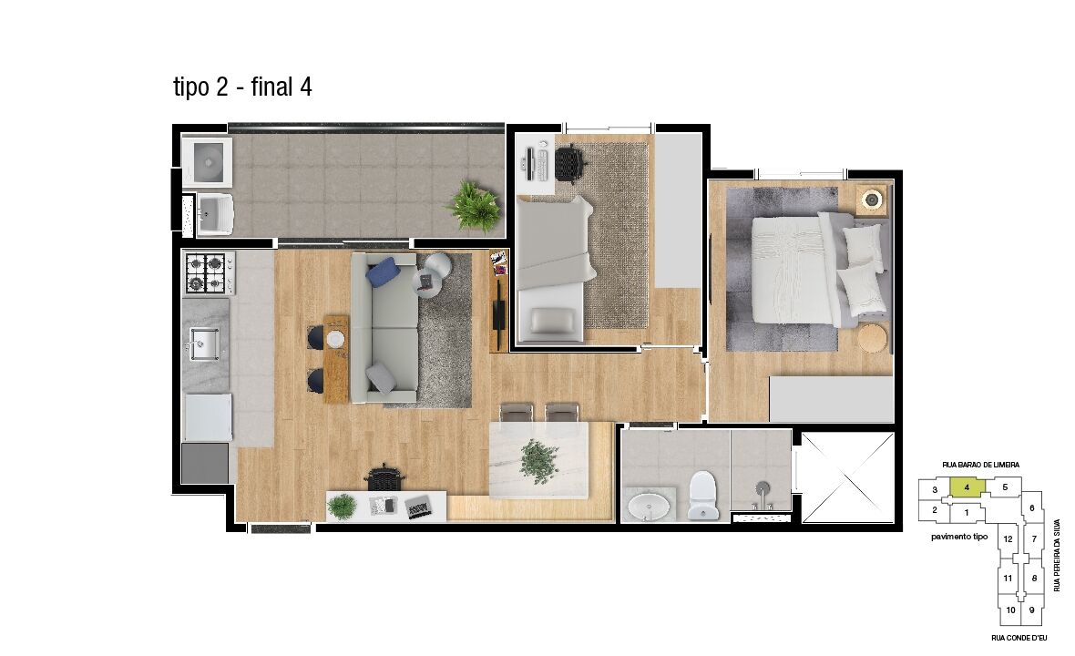 Apartamento à venda com 47m², 2 quartos sem vaga - 9