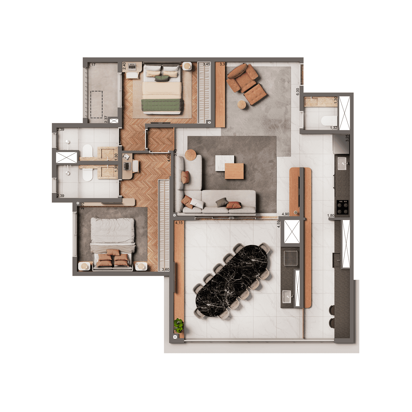 Apartamento à venda com 106m², 2 quartos com vaga - 14