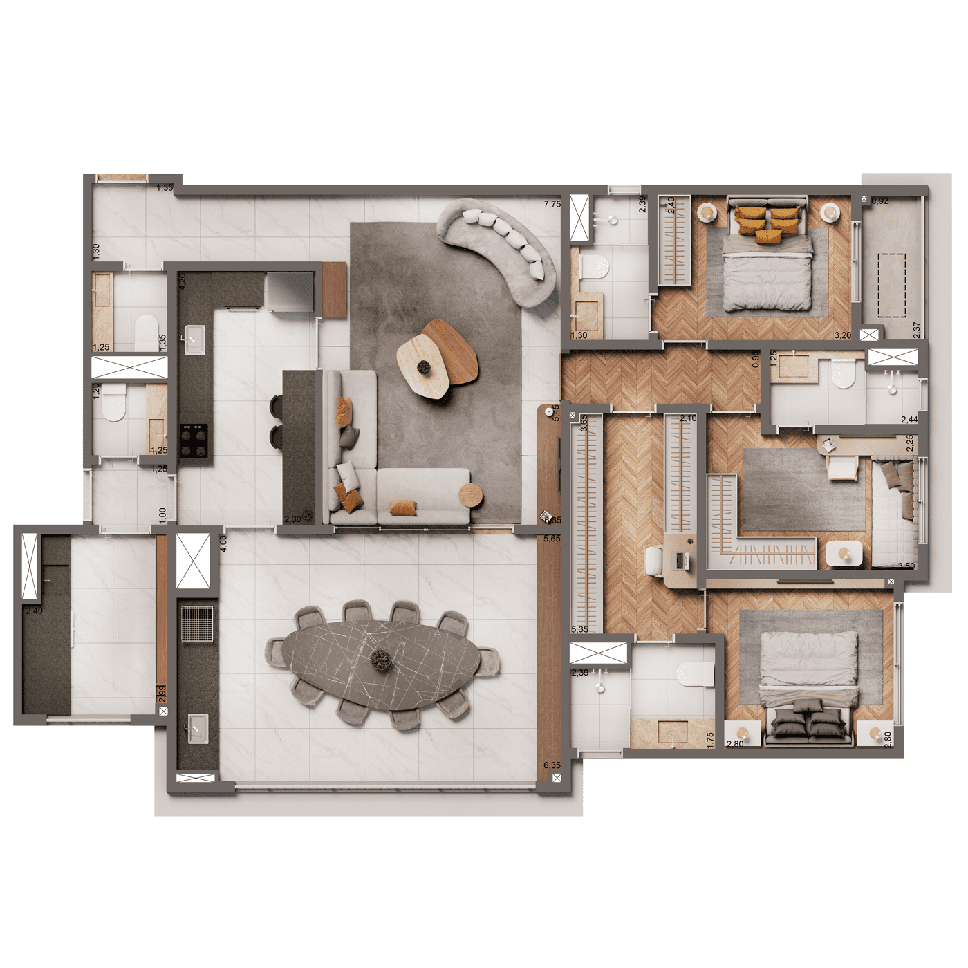 Apartamento à venda com 135m², 3 quartos com vaga - 15