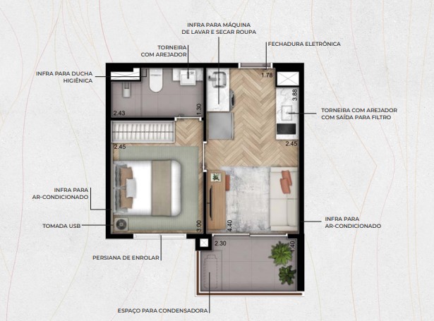 Apartamento à venda com 28m², 1 quarto sem vaga - 19