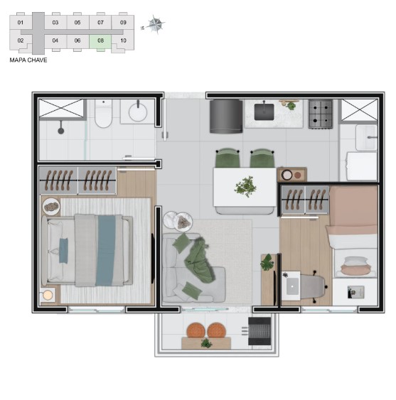 Apartamento à venda com 35m², 2 quartos sem vaga - 13
