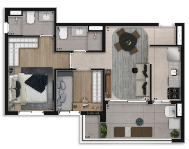 Apartamento à venda com 61m², 2 quartos com vaga - 27