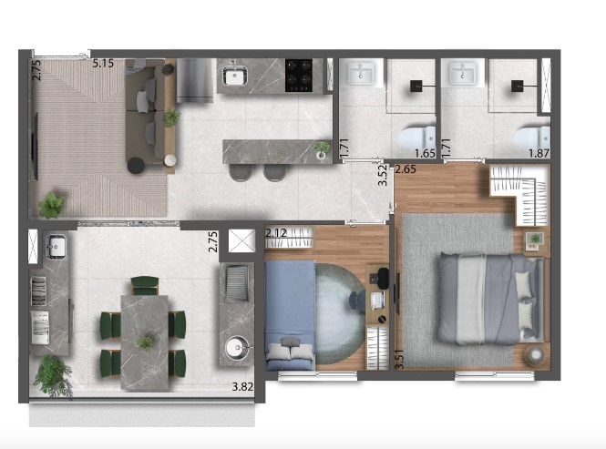 Apartamento à venda com 51m², 2 quartos com vaga - 20