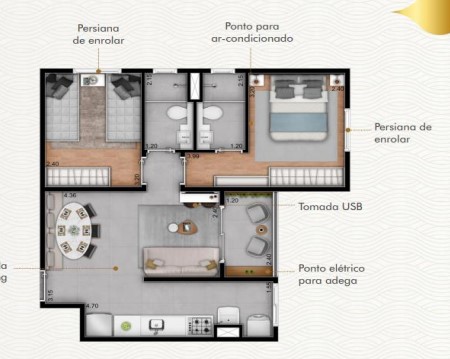 Apartamento à venda com 50m², 2 quartos sem vaga - 26