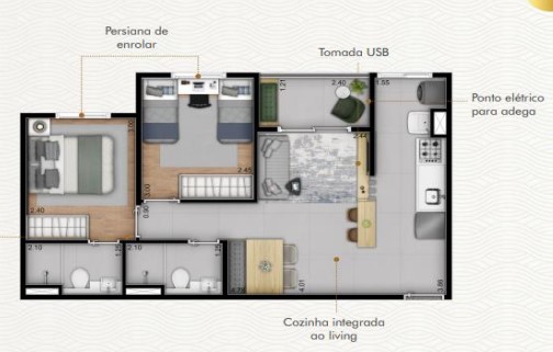 Apartamento à venda com 50m², 2 quartos sem vaga - 27
