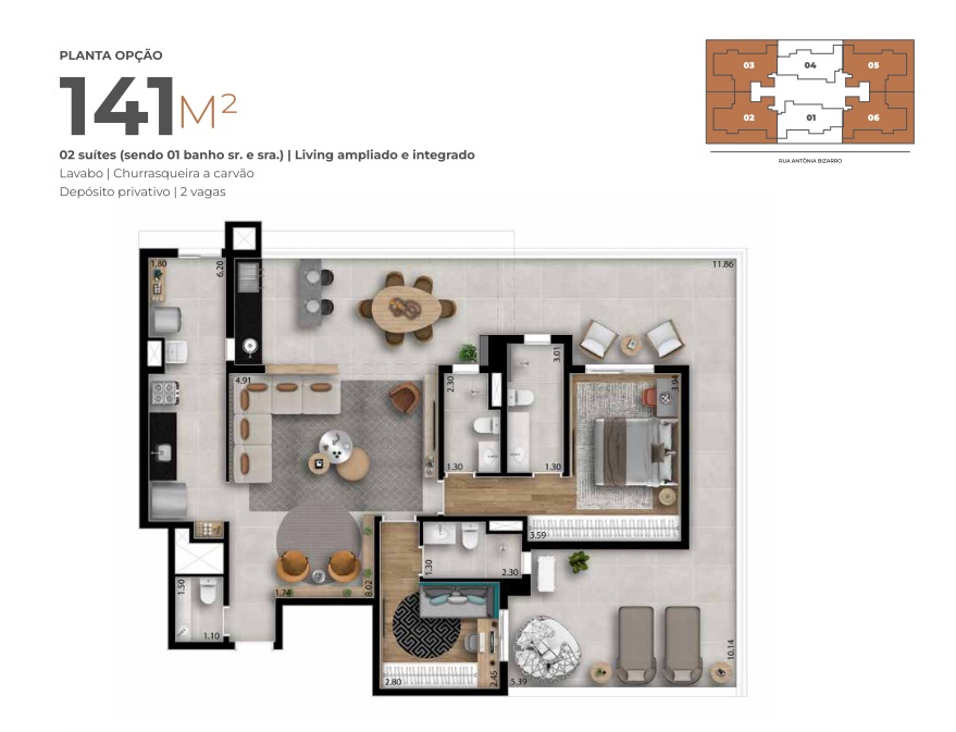 Apartamento à venda com 140m², 2 quartos com vaga - 32