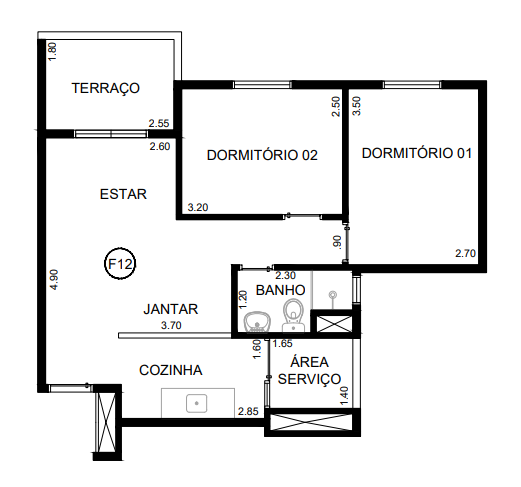 Apartamento à venda com 53m², 2 quartos sem vaga - 16