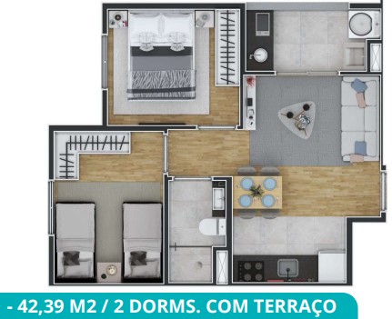 Apartamento à venda com 42m², 2 quartos com vaga - 19