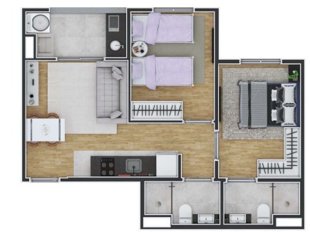 Apartamento à venda com 45m², 2 quartos com vaga - 19