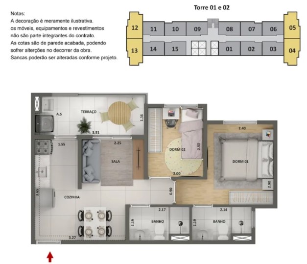 Apartamento à venda com 43m², 2 quartos com vaga - 19