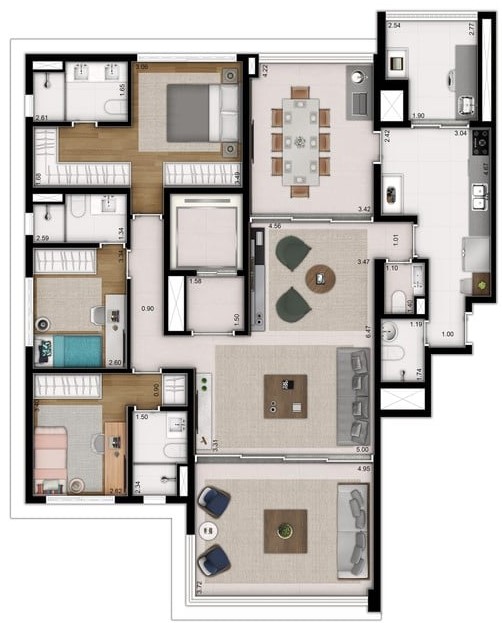 Apartamento à venda com 166m², 3 quartos com vaga - 19