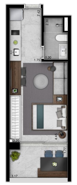 Studio à venda com 33m², 0 quartos sem vaga - 19