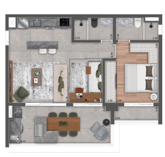 Apartamento à venda com 72m², 2 quartos com vaga - 22