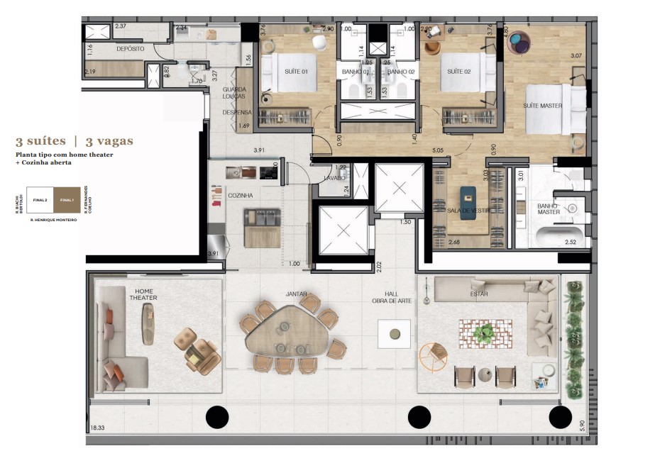 Apartamento à venda com 232m², 3 quartos com vaga - 43