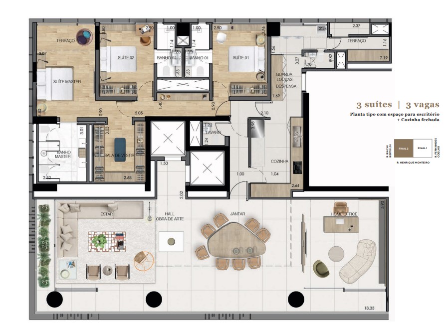 Apartamento à venda com 232m², 3 quartos com vaga - 45