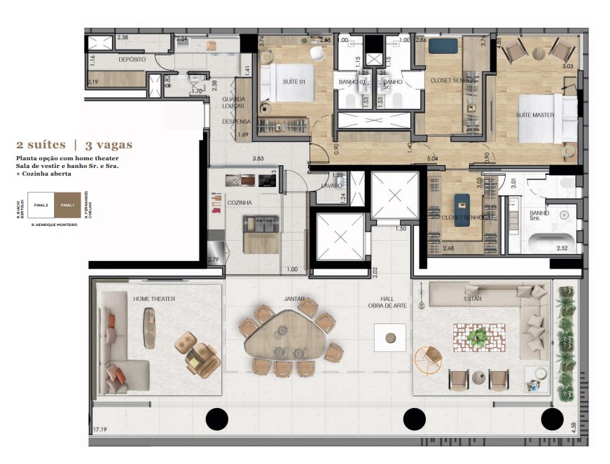 Apartamento à venda com 232m², 3 quartos com vaga - 46