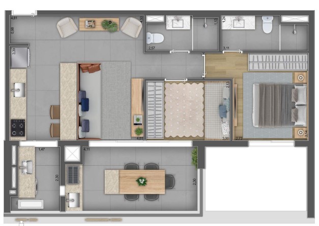Apartamento à venda com 71m², 2 quartos com vaga - 34